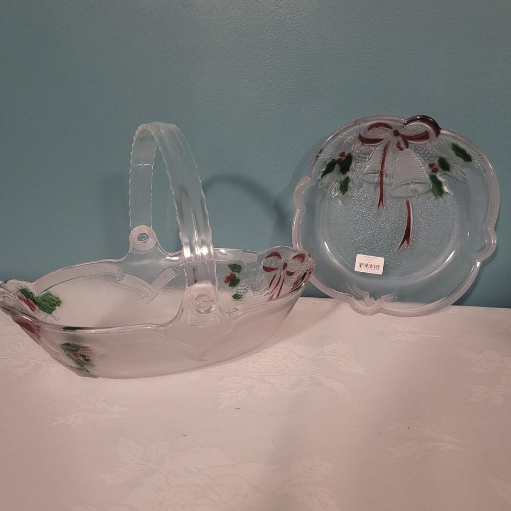Celebrations by Mikasa Holiday Bells Basket and Dish Set